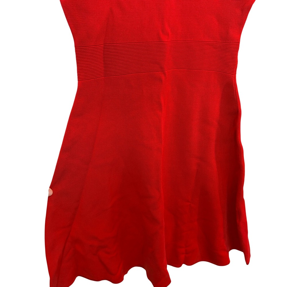 Sandro Paris Red Sleeveless Fit and Flare Knit Dress Open Back Detail‎ Size 2 - Picture 3 of 8